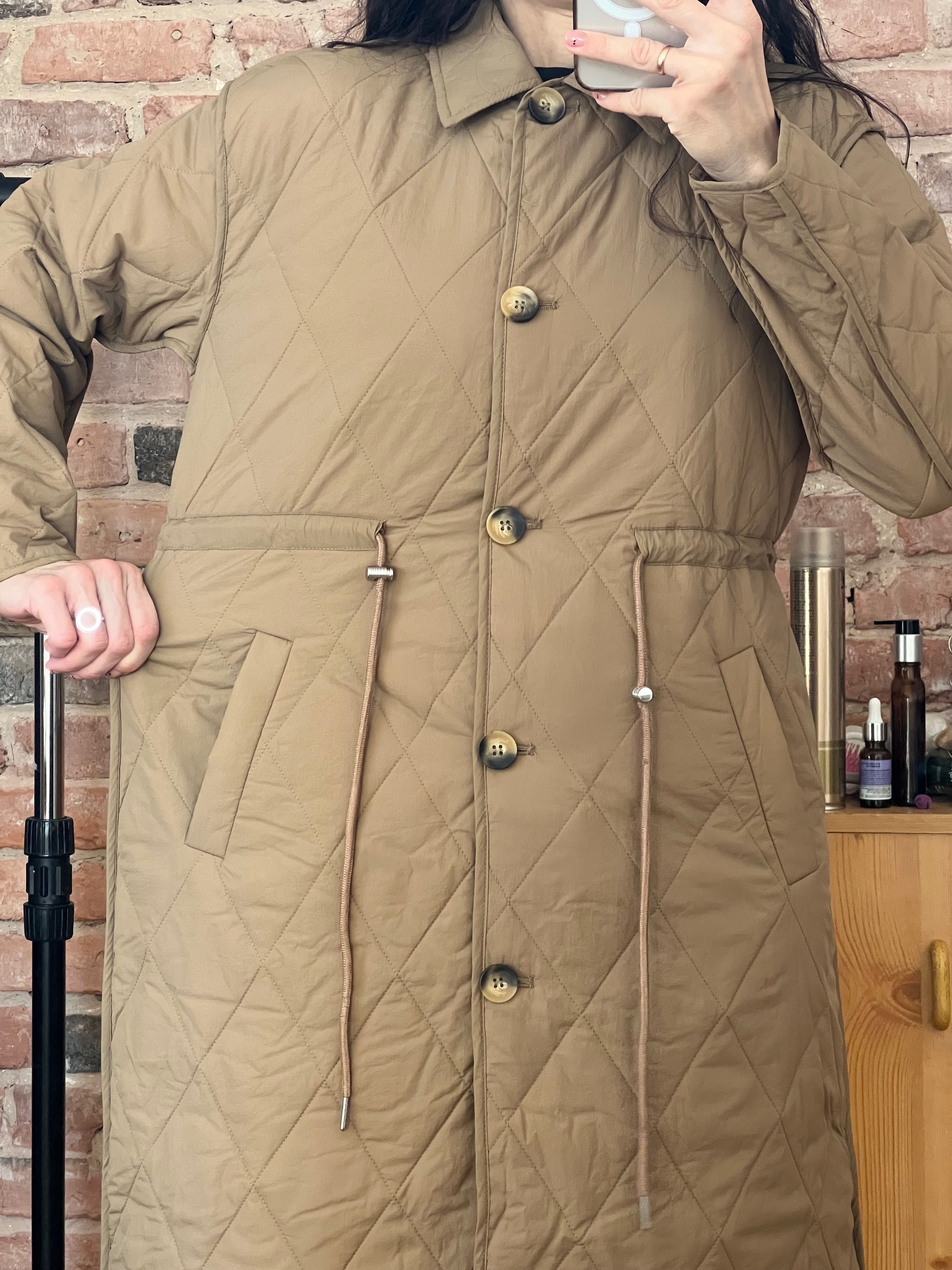 Pikowany nowy płaszcz midi oversize Only