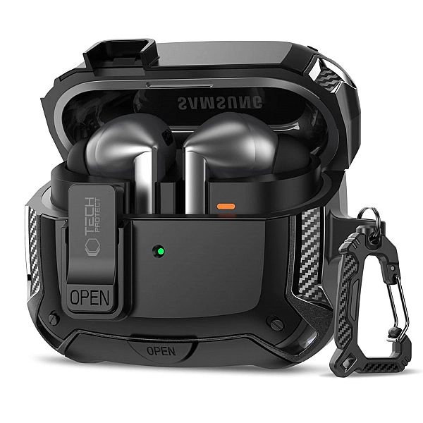 Tech-Protect Carbonox Magsafe Samsung Galaxy Buds 3 / 3 Fe / 3 Pro Bla