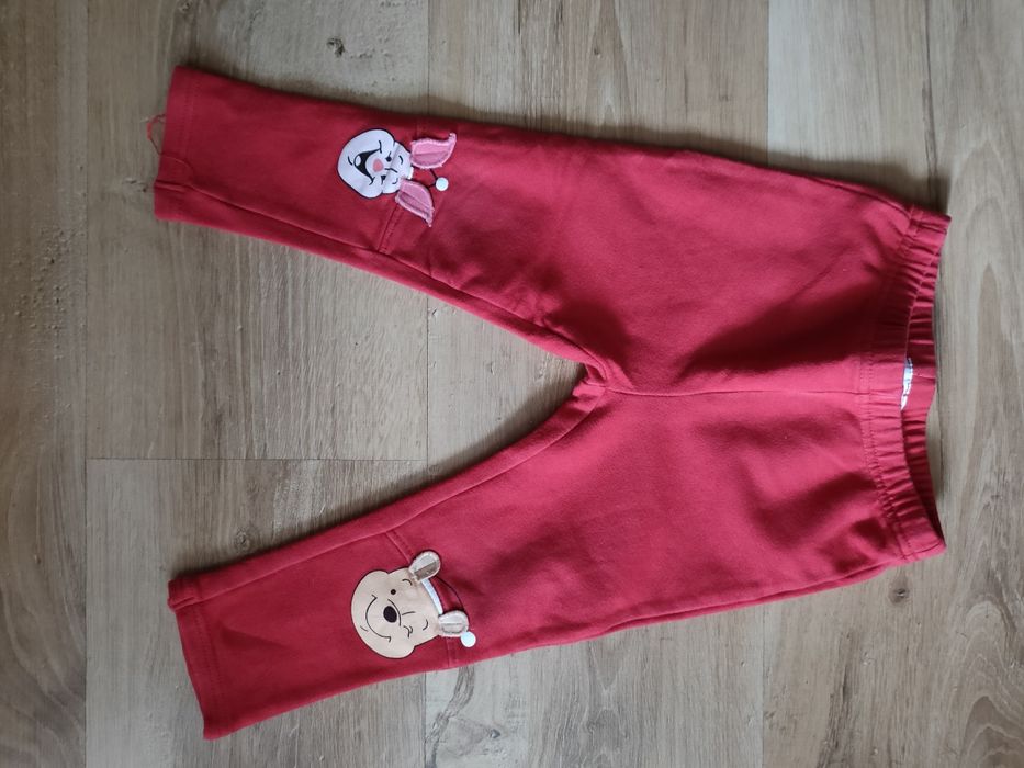 Body 86 czerwone święta i spodnie legginsy 80 z Puchatkiem