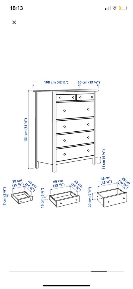 IKEA Komoda drewniana Hemnes