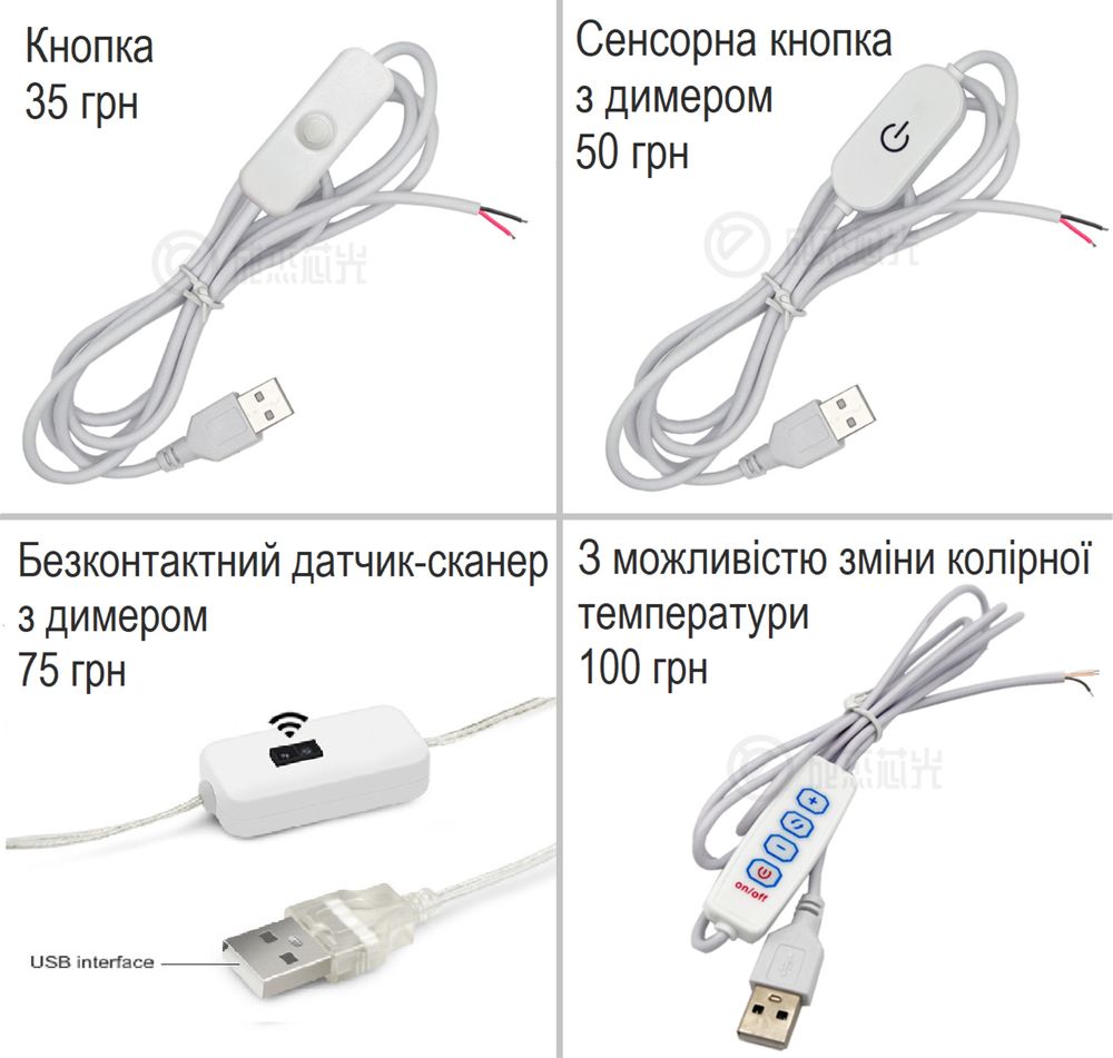 USB перемикач, вимикач, включатель, кнопка для LED стрічки лед лента