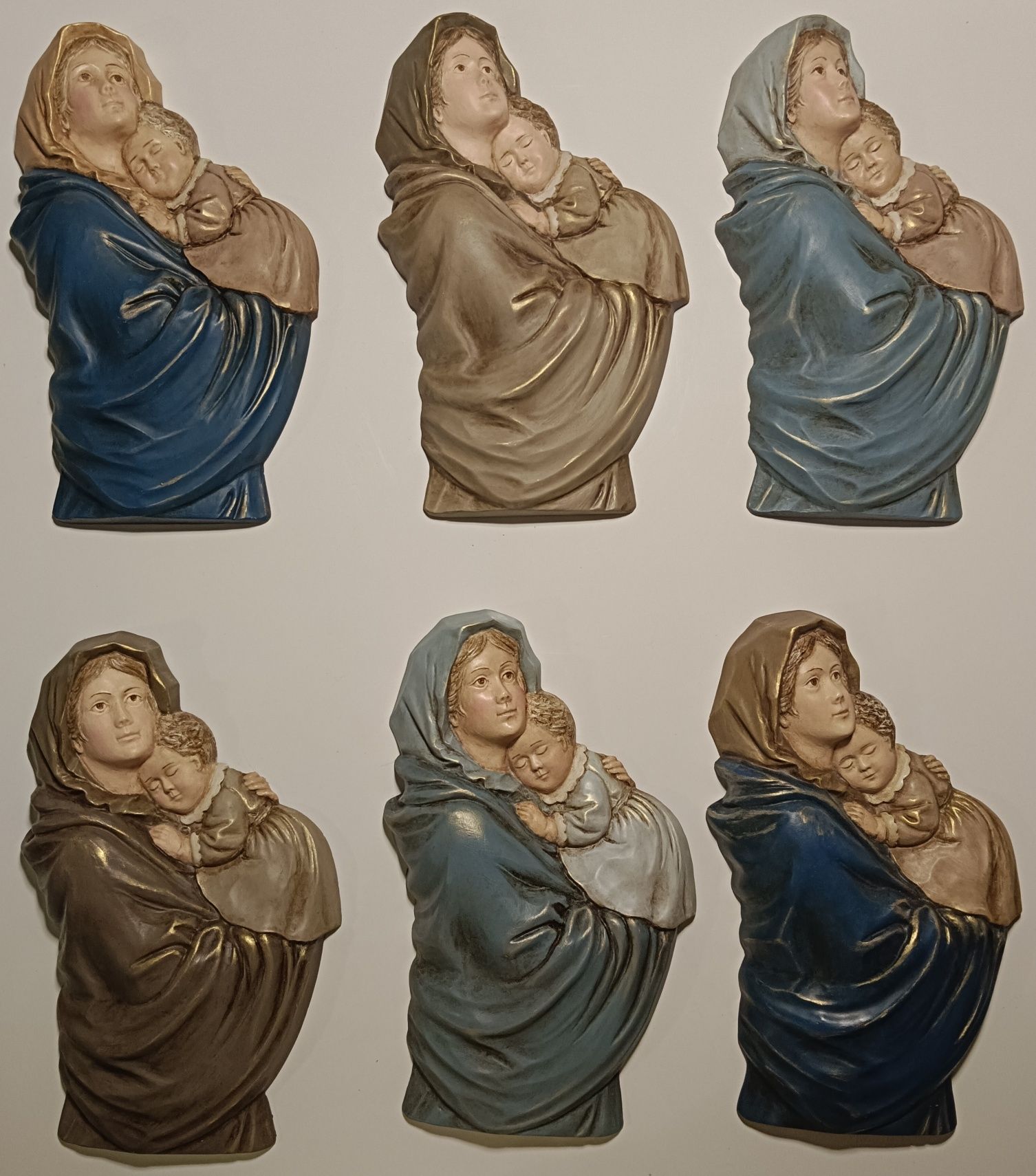 Ręcznie malowane płaskorzeźba Matka Boska Madonna Maryja Boża