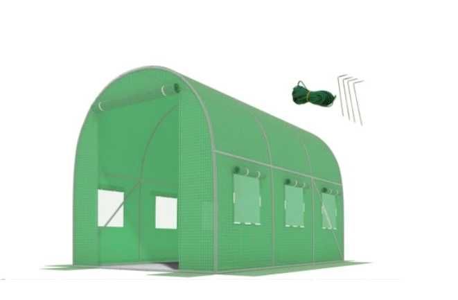SUPER CENA Tunel foliowy ogrodowy z oknami zielony 6m2, 3x2m +GRATIS