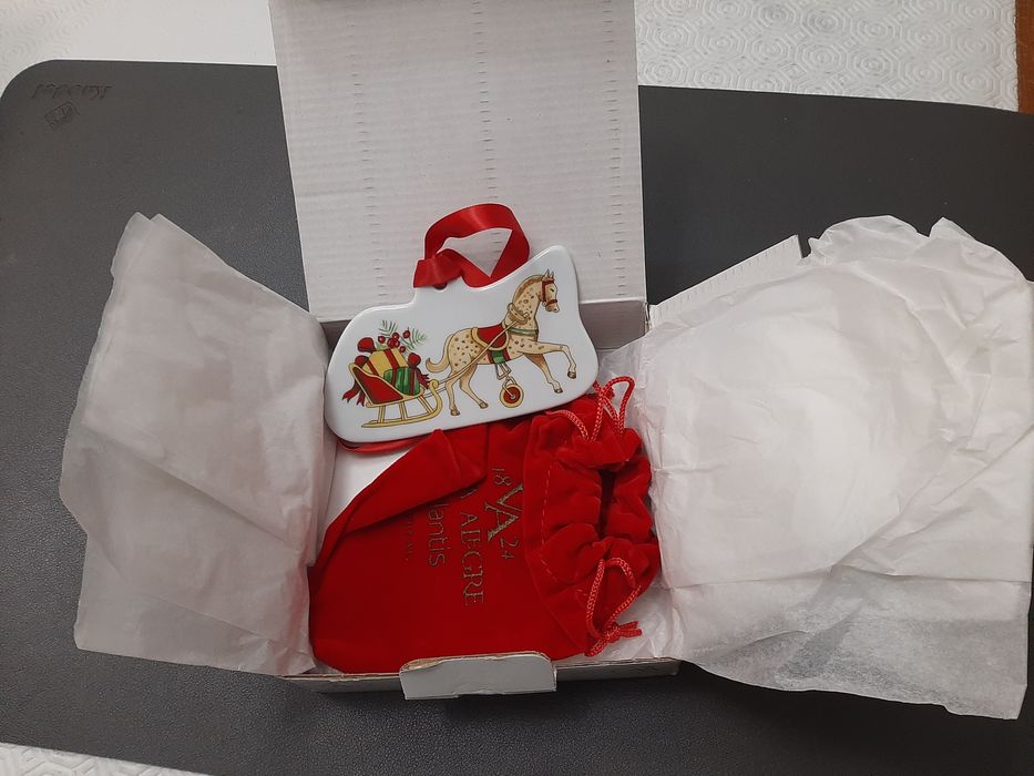 Pendentes novos cavalo e trenó 'Christmas magic' em porcelana Vista Al