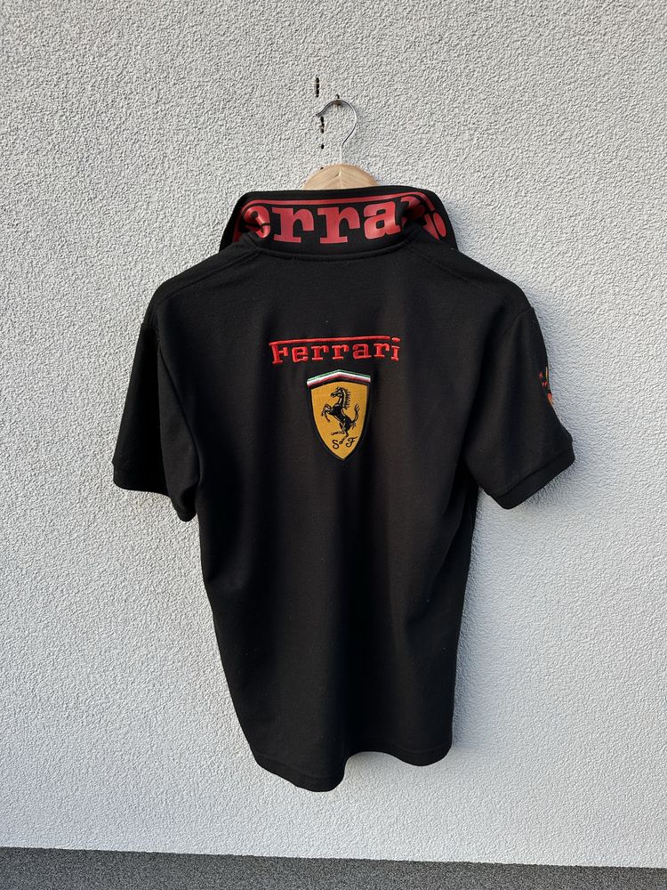 Ferrari M czarna koszulka polo z logo