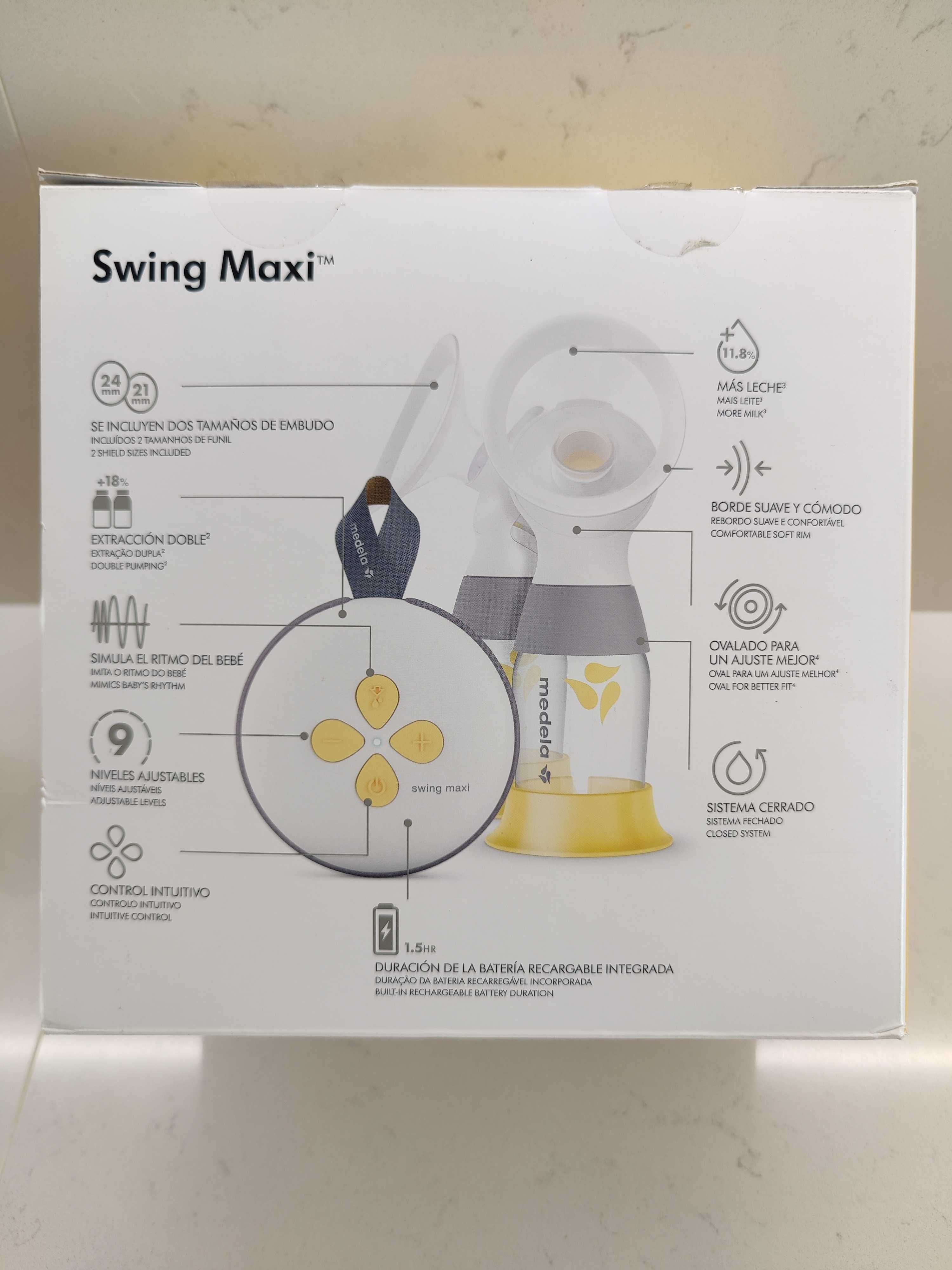 Bomba tira-leite elétrica dupla Medela Swing Maxi – como nova