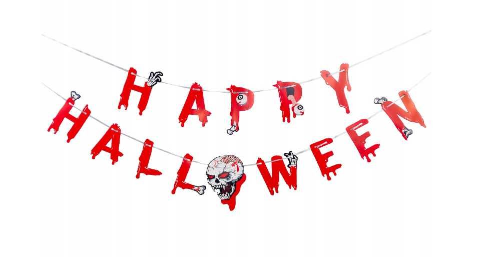 HALLOWEEN Dekoracja ozdobna straszna ZESTAW Duch pająk balony