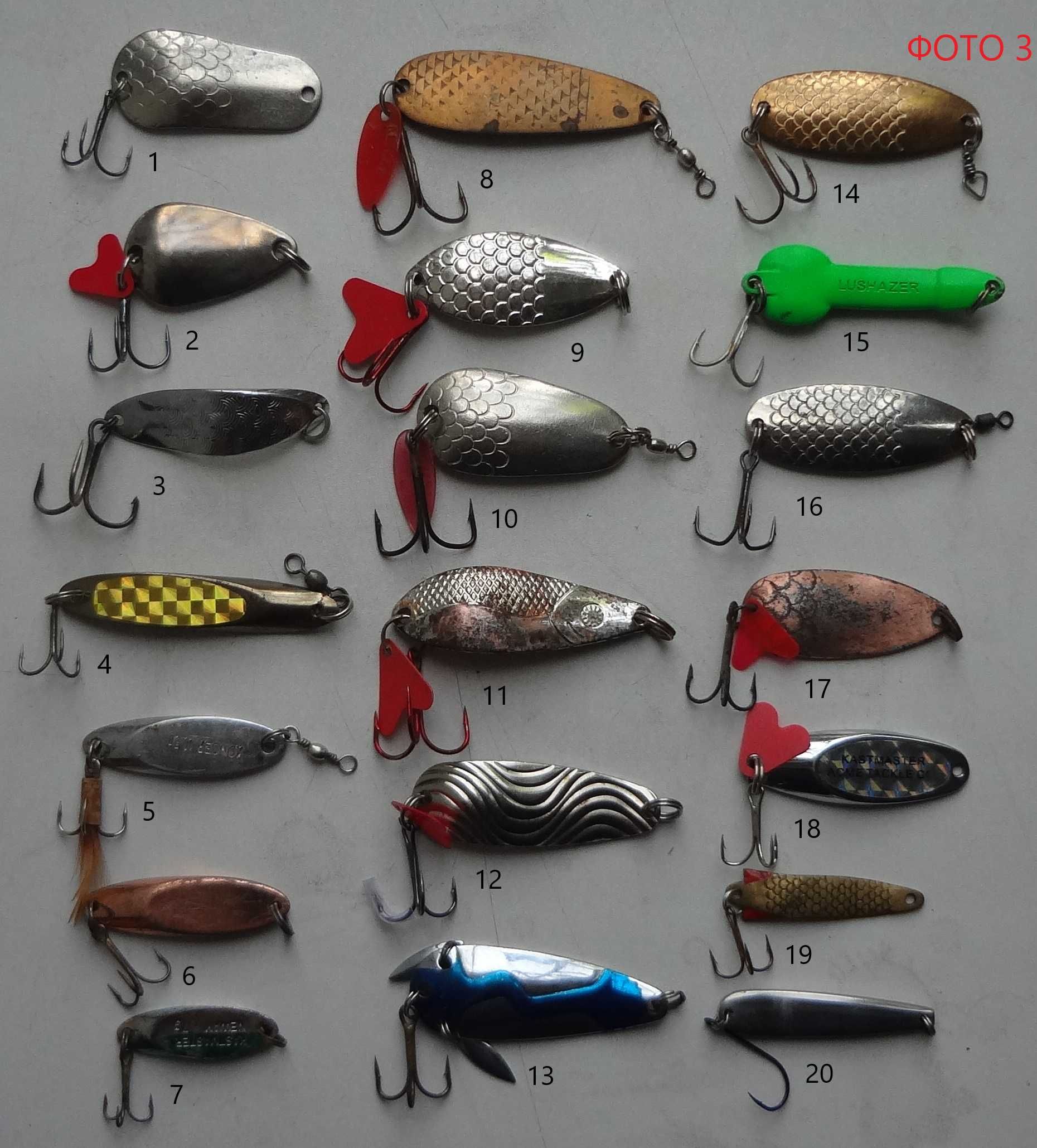 Блесна для рыбалки, много разных, в описании