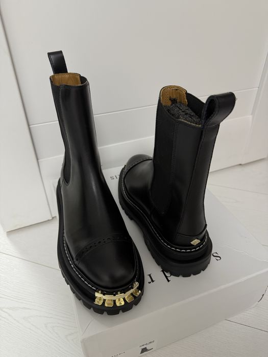 Чоботи сапоги ботинки sandro натуральна шкіра