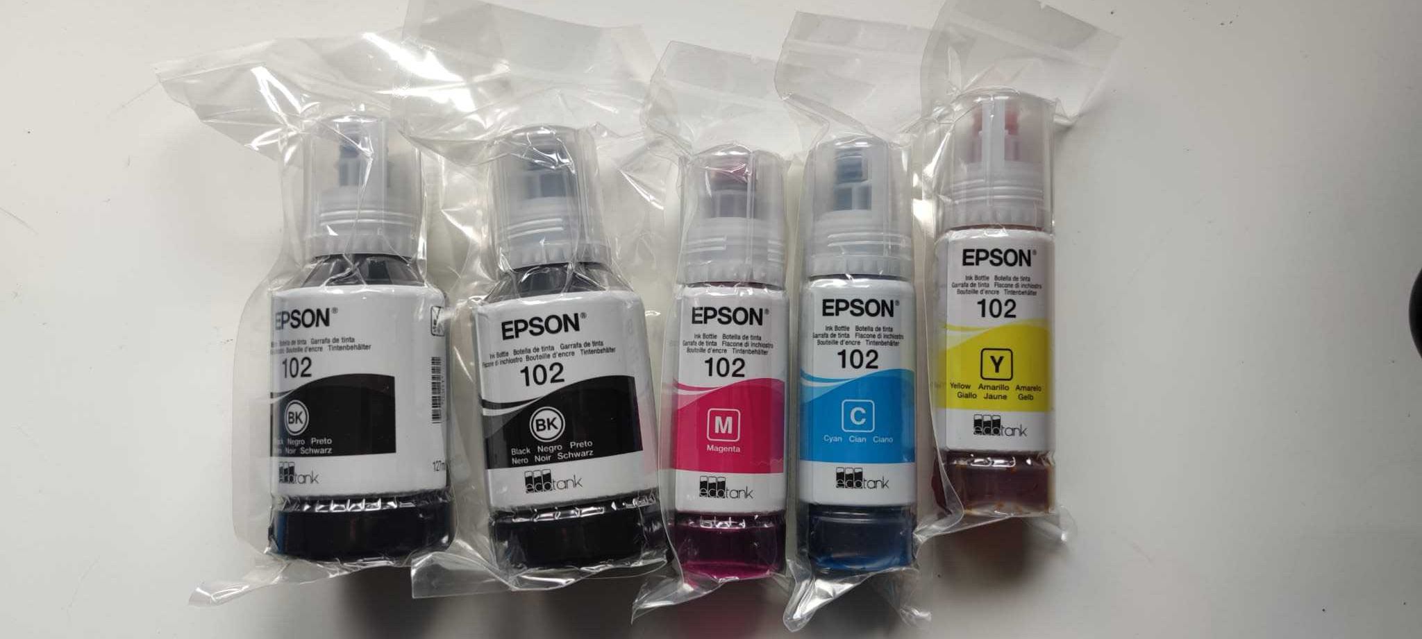 Tinteiros Epson EcoTank 102 (novos e lacrados)