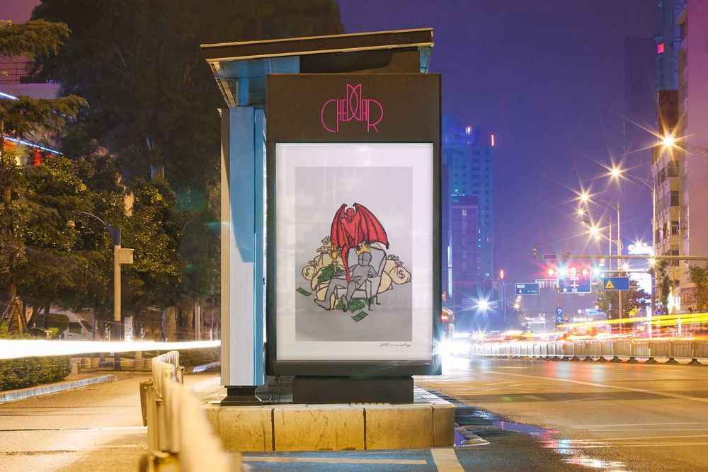 Plakat z motywem dobra i zła ,,Król"