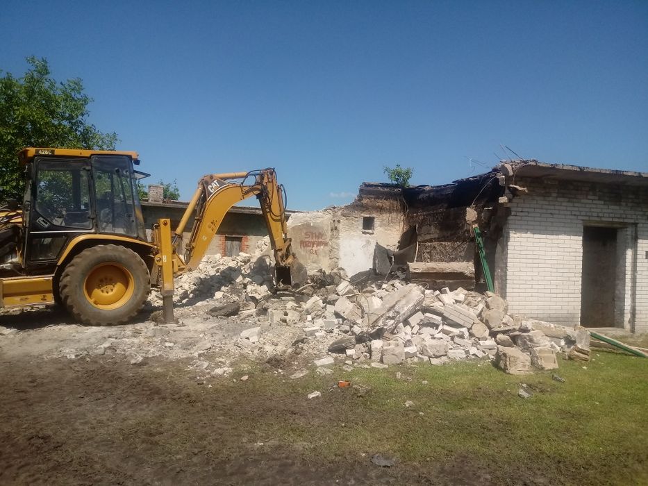 rozbiórki wyburzenia wywóz gruzu, wywrotka 3 oś koparka