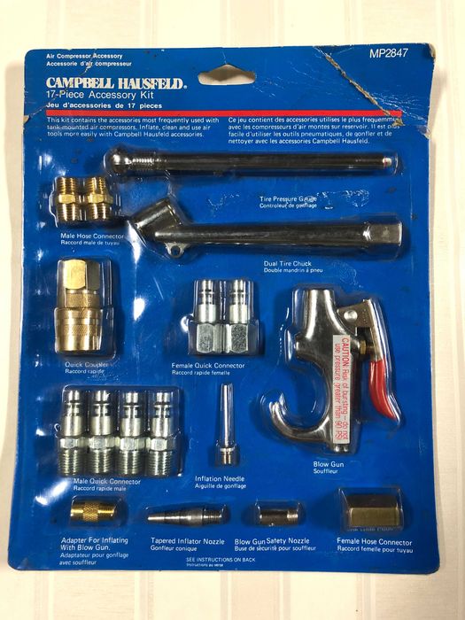 Zestaw 17 akcesoriów do pistoletu lakierniczego