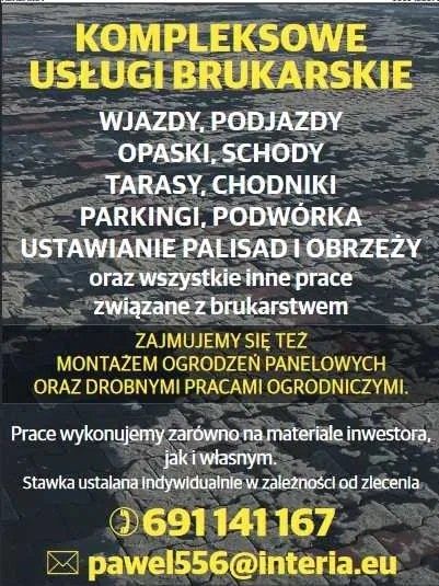 usługi brukarskie, ogrodzenia murowane, panelowe, wylewki przemysłowe