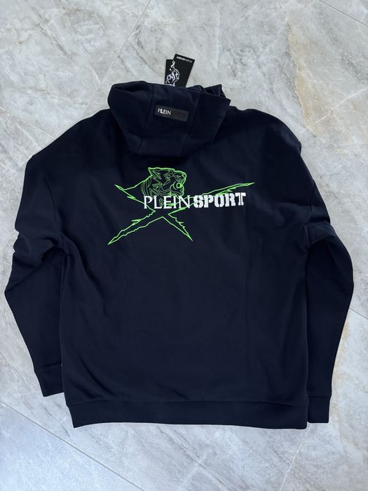 Granatowa męska bluza z kapturem i charakternym logo r. XL Plein Sport