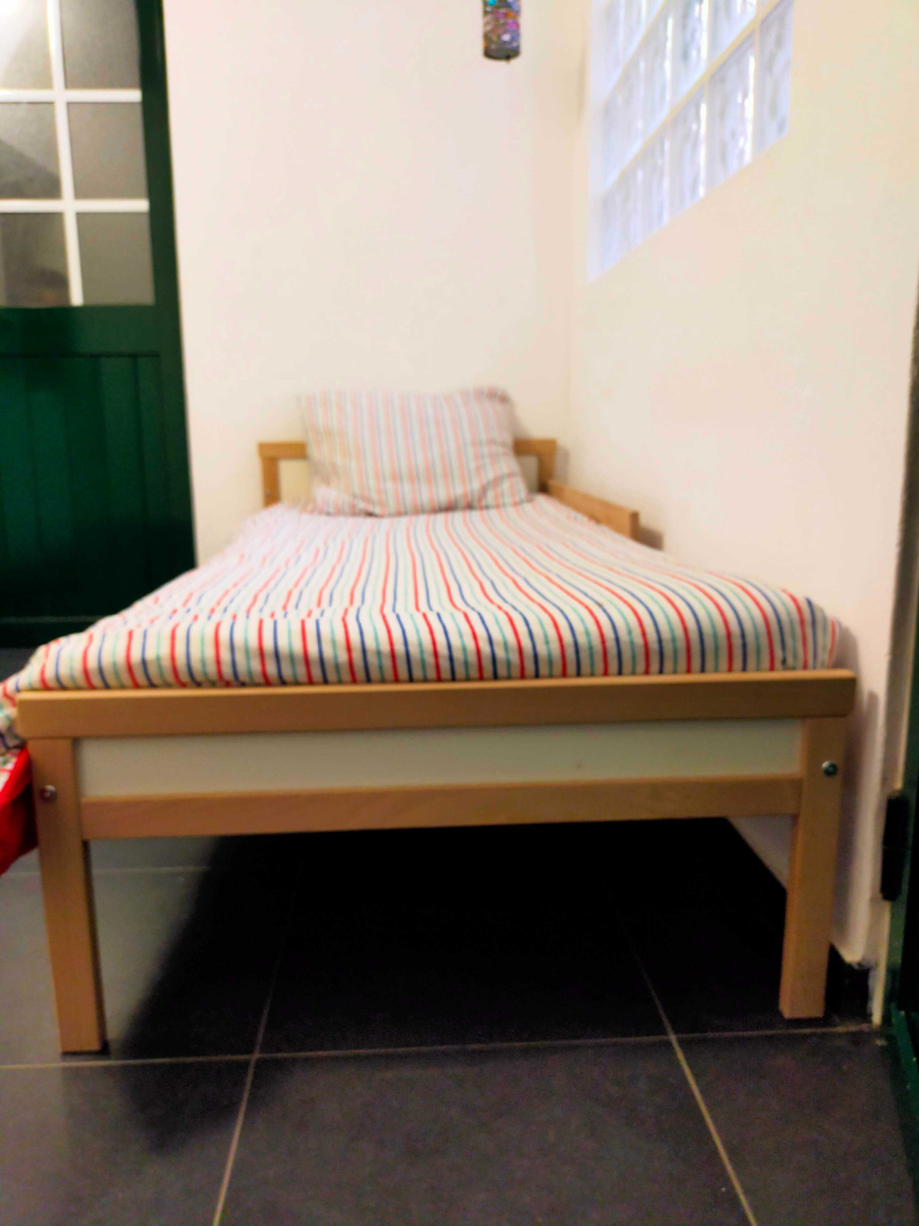 Estrutura cama c/estrado ripas, faia, 70x160 cm