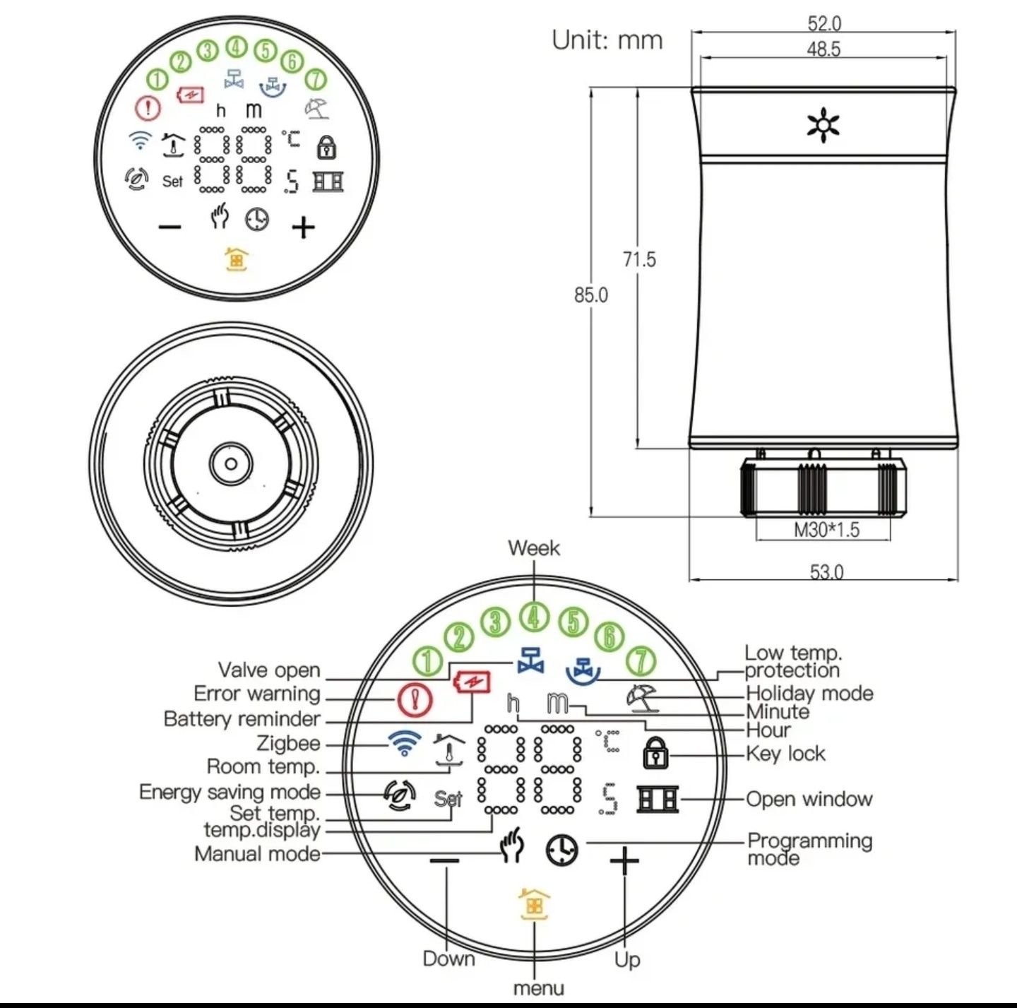 Moes termostat biały Smart Home Zigbee Tuya