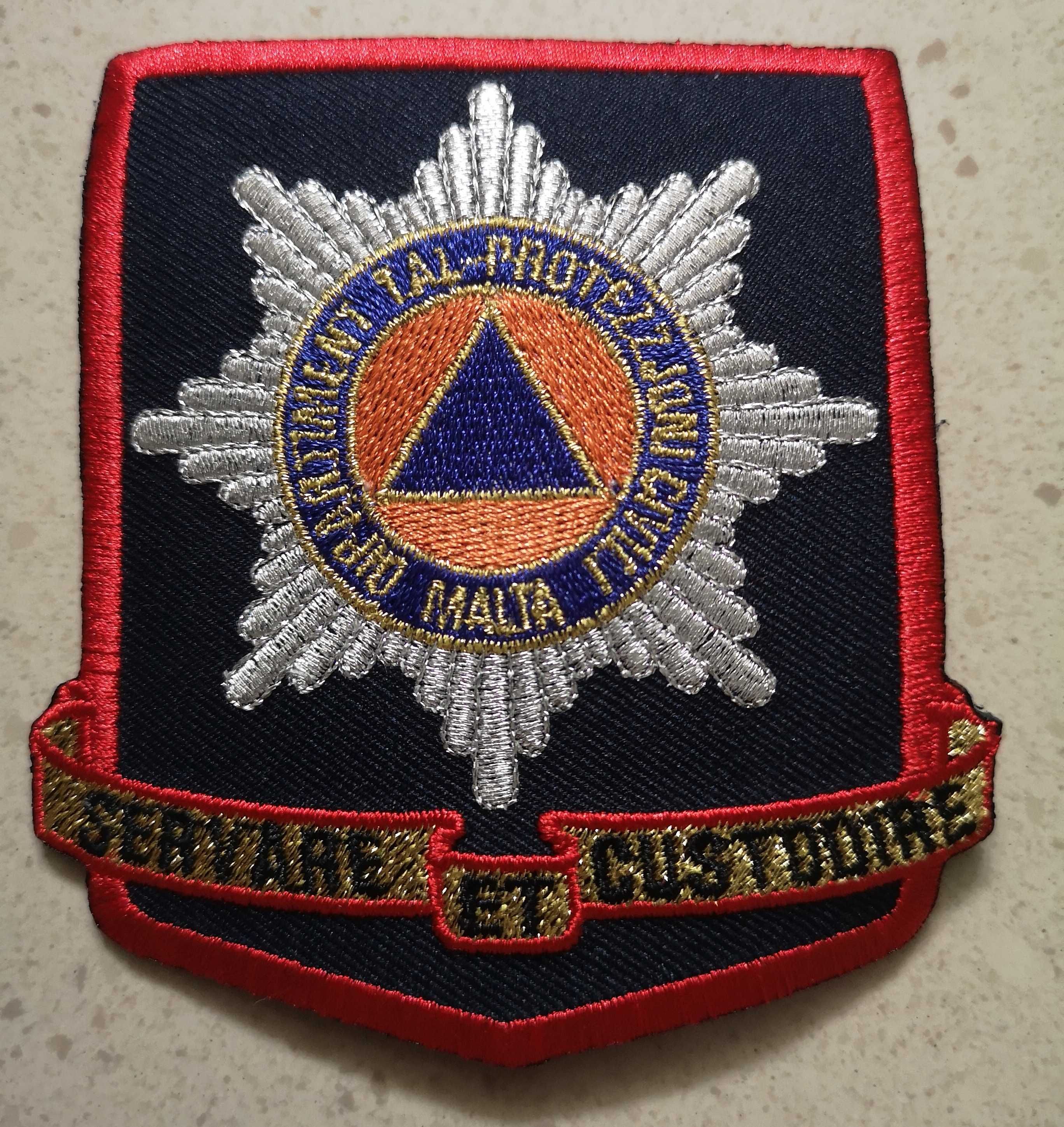 Naszywka Straż Pożarna Obrona, Cywilna Malta Unikat