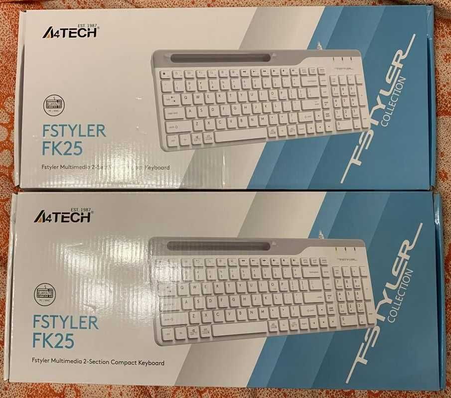 Клавиатура A4Tech Fstyler Ukr FK25 White USB с подставкой для телефона