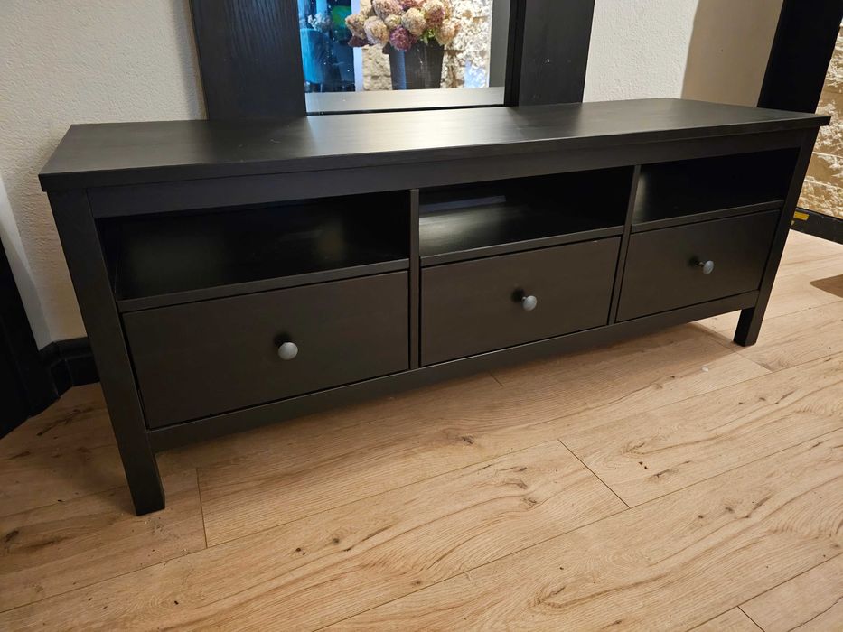 Szafka pod TV z szufladami, czarny brąz - jak nowa !!!