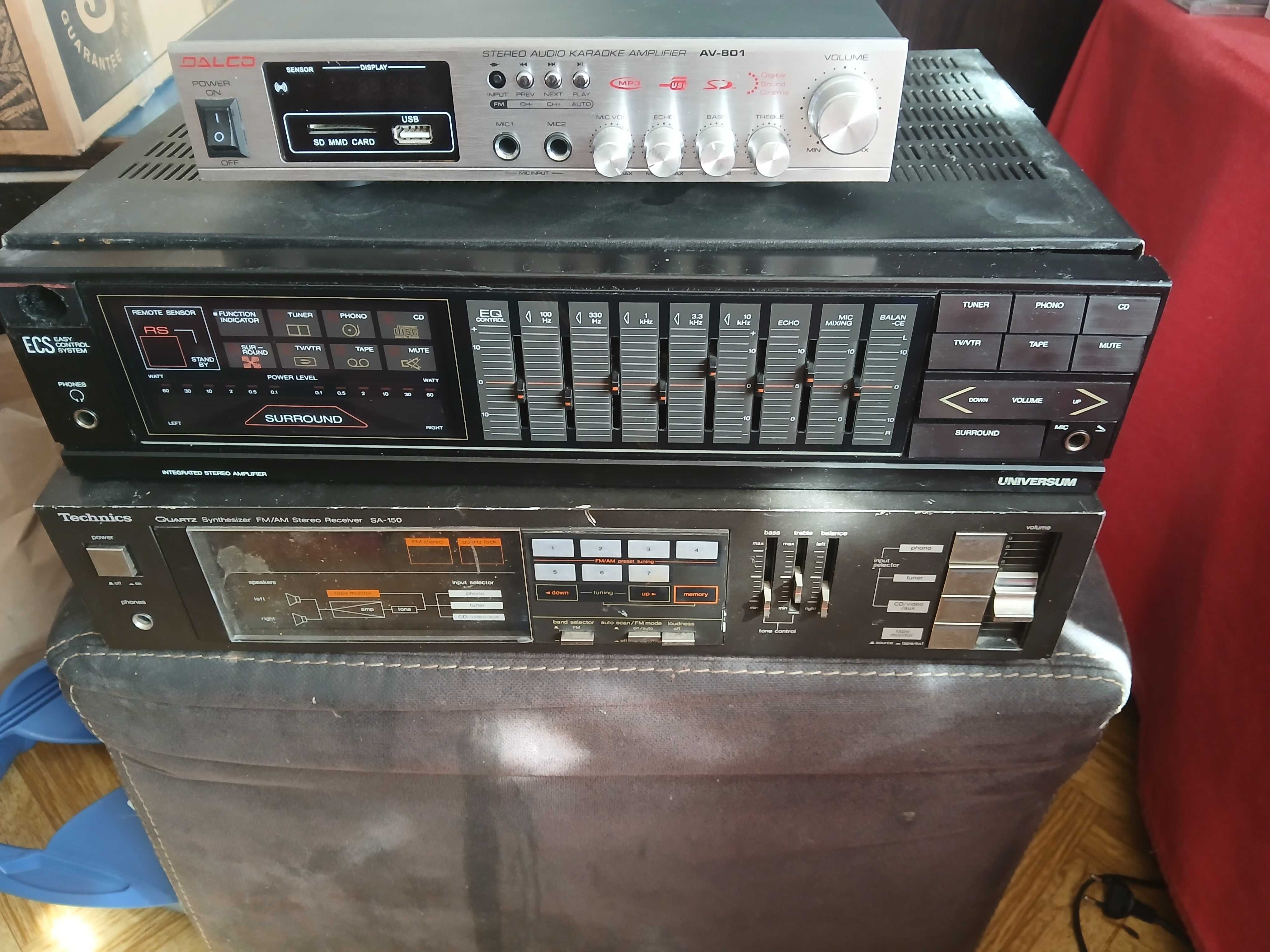 Zestaw audio 2 wzmacniacz i jeden amplituner