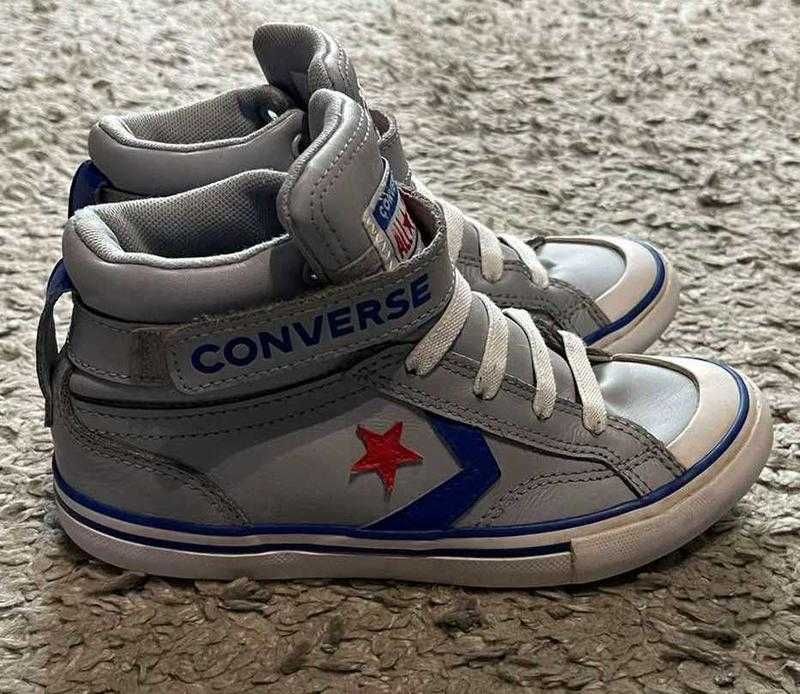 Оригинал.converse - детские,кожаные,высокие кеды-кроссовки