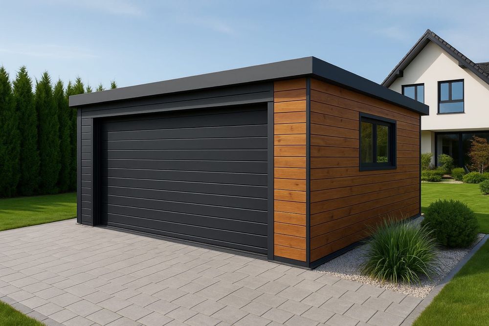 GARAŻ DWUSTANOWISKOWY ocieplany z płyty warstwowej 5x5 5,5x6 6x7 7x8