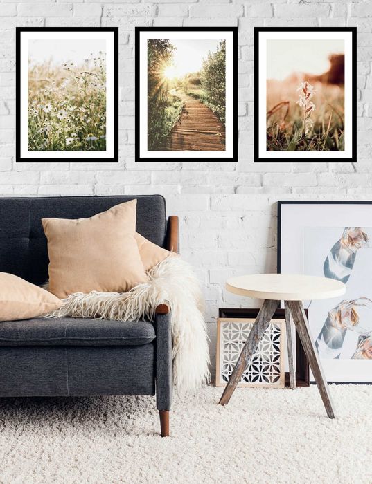 50x40 obrazy w ramie plakaty ramka ŁĄKA MOST TRAWA SALON NATURA BOHO