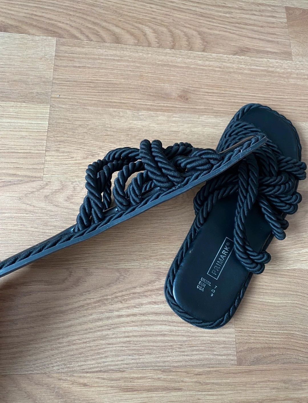 Klapki damskie czarne Primark, rozmiar 40