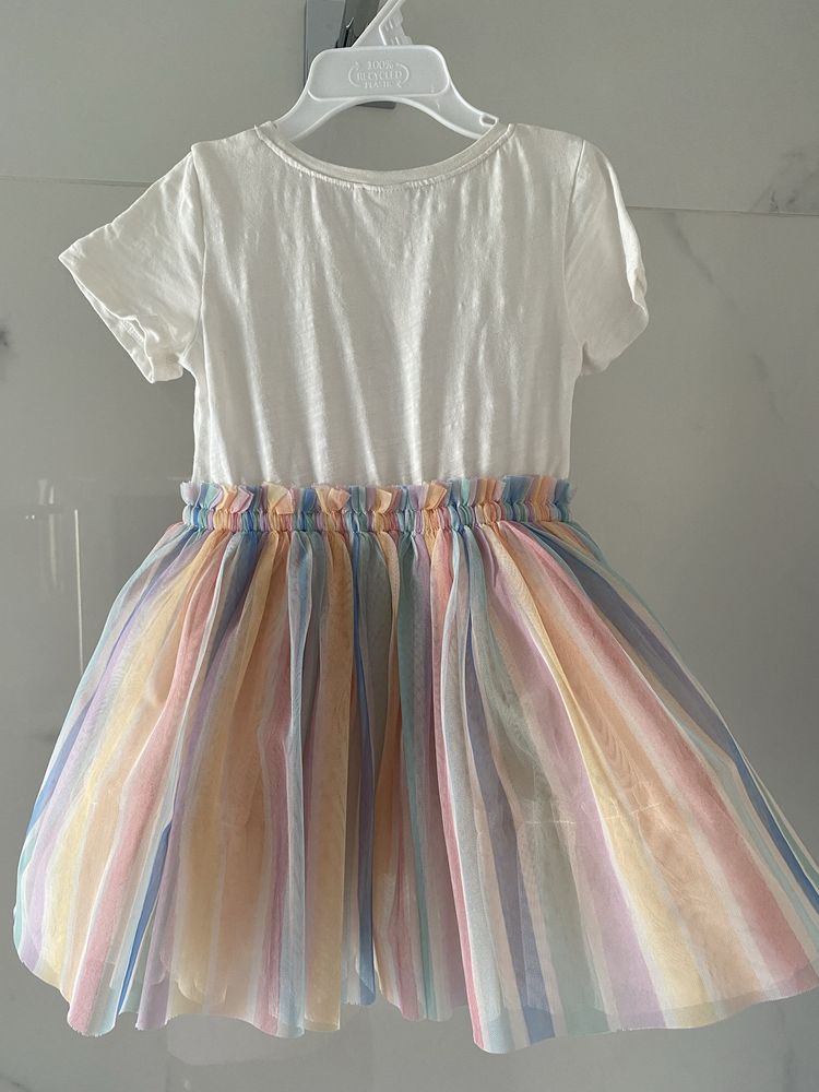 NEXT sukienka koktajlowa tiul tęcza rainbow dziewczynka r. 80