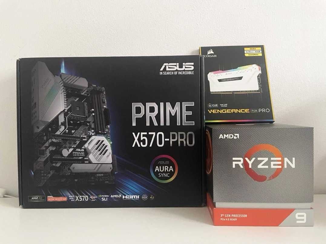 AMD Ryzen 3900x ASUS PRIME x570-Pro Corsair Vengeance RGB DDR4 32GB