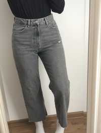Szare dżinsy jeansy Cropp M do kostek wysoki stan
