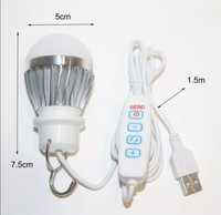 USB led димируемая лампочка с пультом управления, фонарик от powerbank