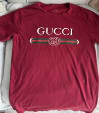 GUCCI TSHIRT rozmiar L bawełna bordowy