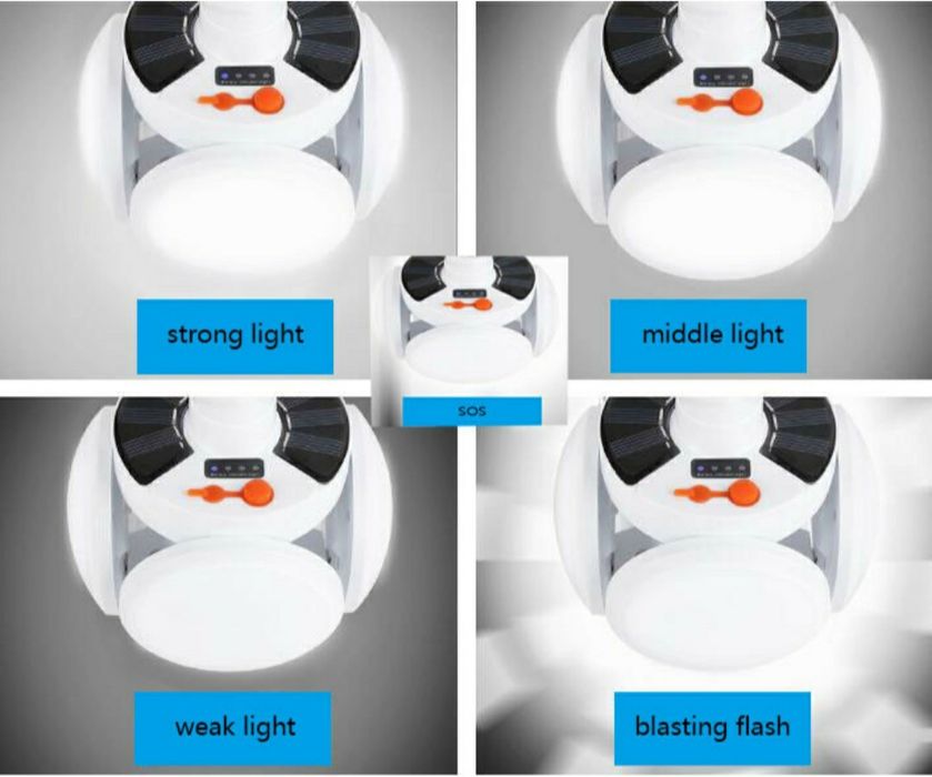 Лампа аккумуляторная + SOLAR на солнечной батарее