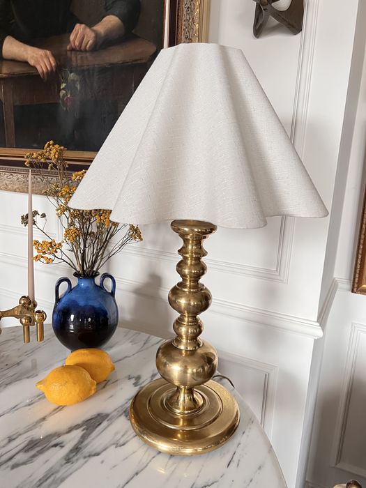 MS Belysning lampa stołowa mosiężna mosiądz vintage 1960