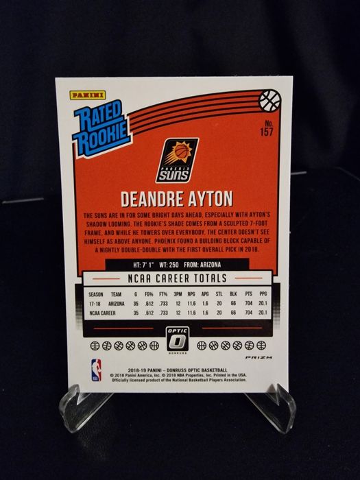 Deandre Ayton Donruss Optic Rated Rookie Shock Prizm #157
