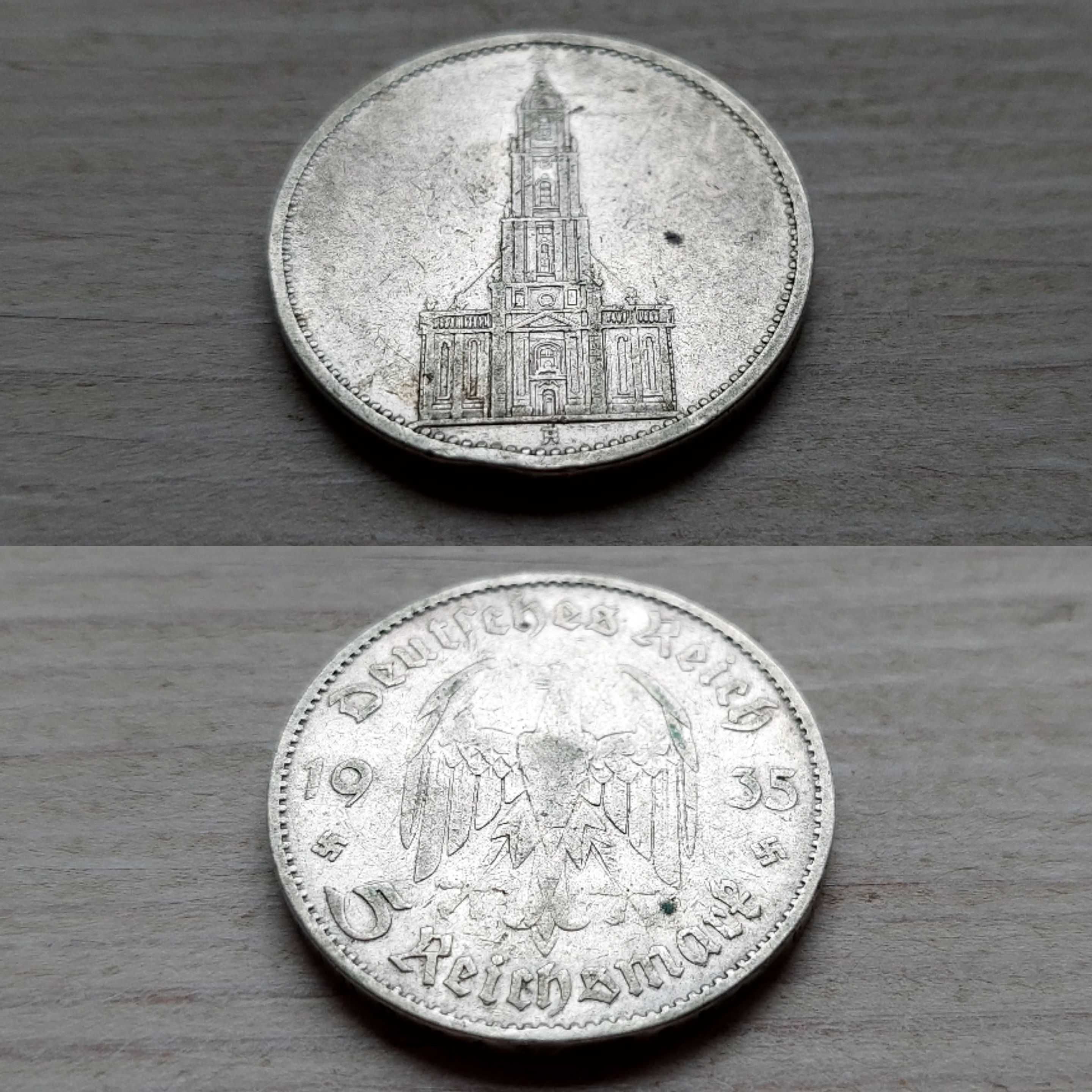 5 marek - Kościół - Niemcy - 1935 rok moneta Srebro Ag 900