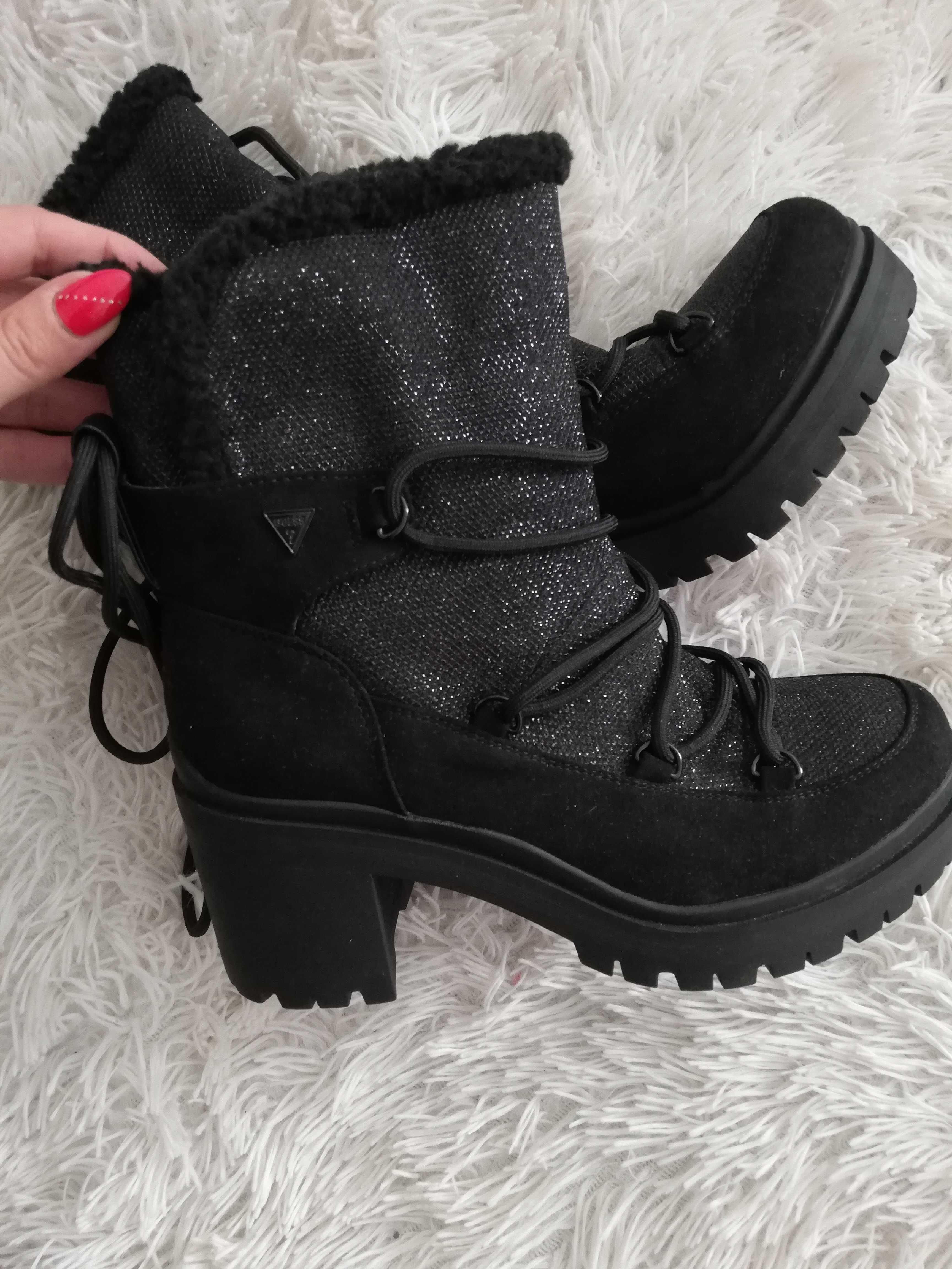 trepy Guess 39 na platformie nowe buty Guess 39 czarne nowe