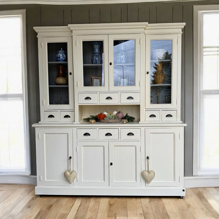 SZTOS kremowy KREDENS drewniany rustykalny FARMHOUSE