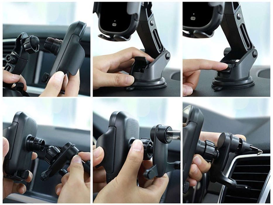 Uchwyt samochodowy Baseus z ładowarką indukcyjną Qi na szybę/kratkę