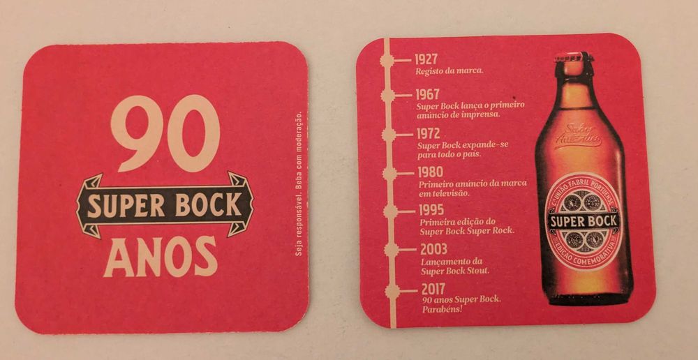 Base para copos - SUPER BOCK - 90 Anos