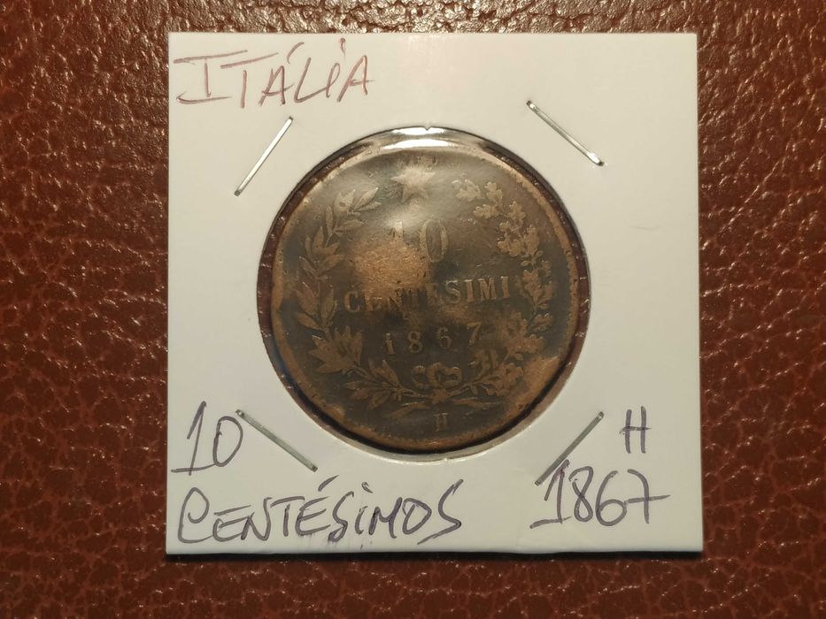 626 moeda de 10 centésimos de 1867 H - Itália