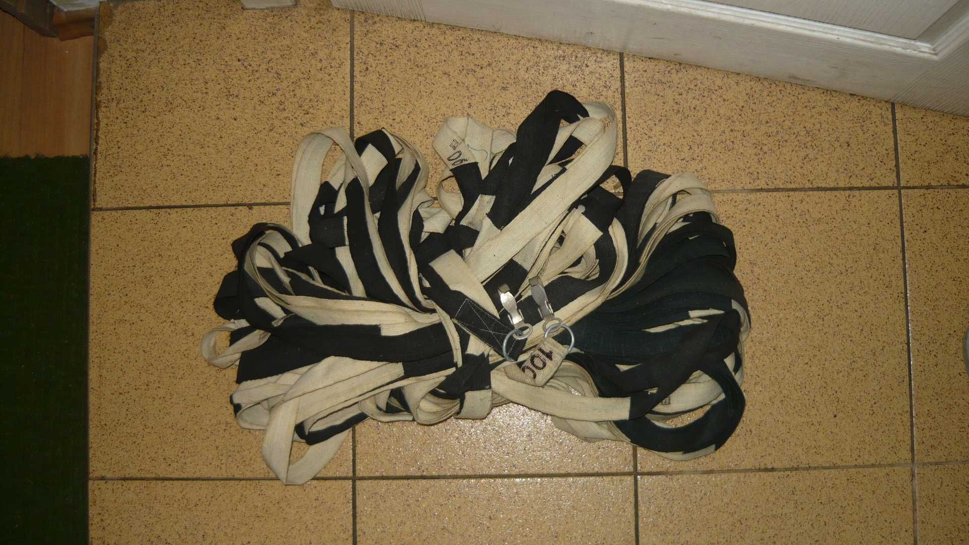 Karabińczyk zapięcie manierki wehrmacht x 2 + taśma parciana 100 m.