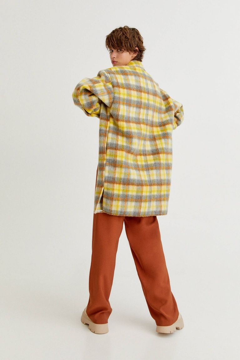36/S Pull&Bear płaszcz kurtka koszulowa w kratę kolorowy