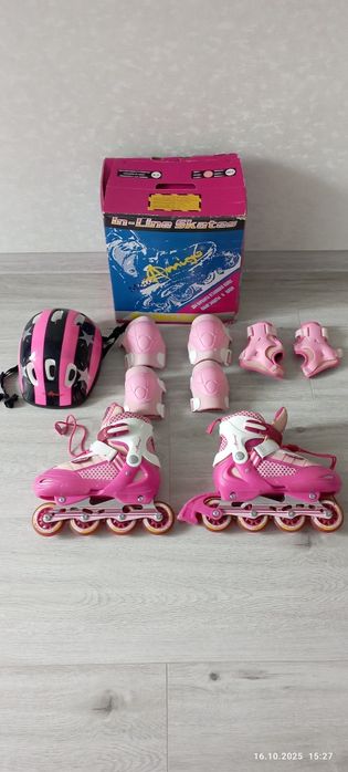 Роликові ковзани Amigo з комплектом захисту, р. 34-37