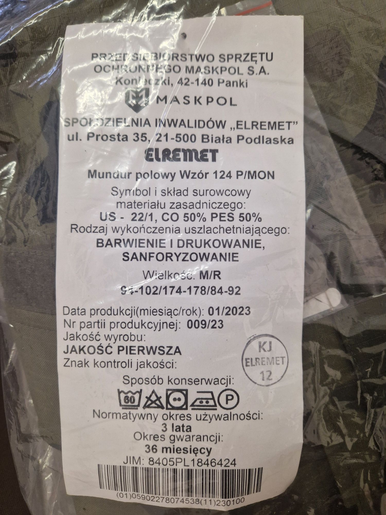 Mundur Wojskowy Zimowy M/R
