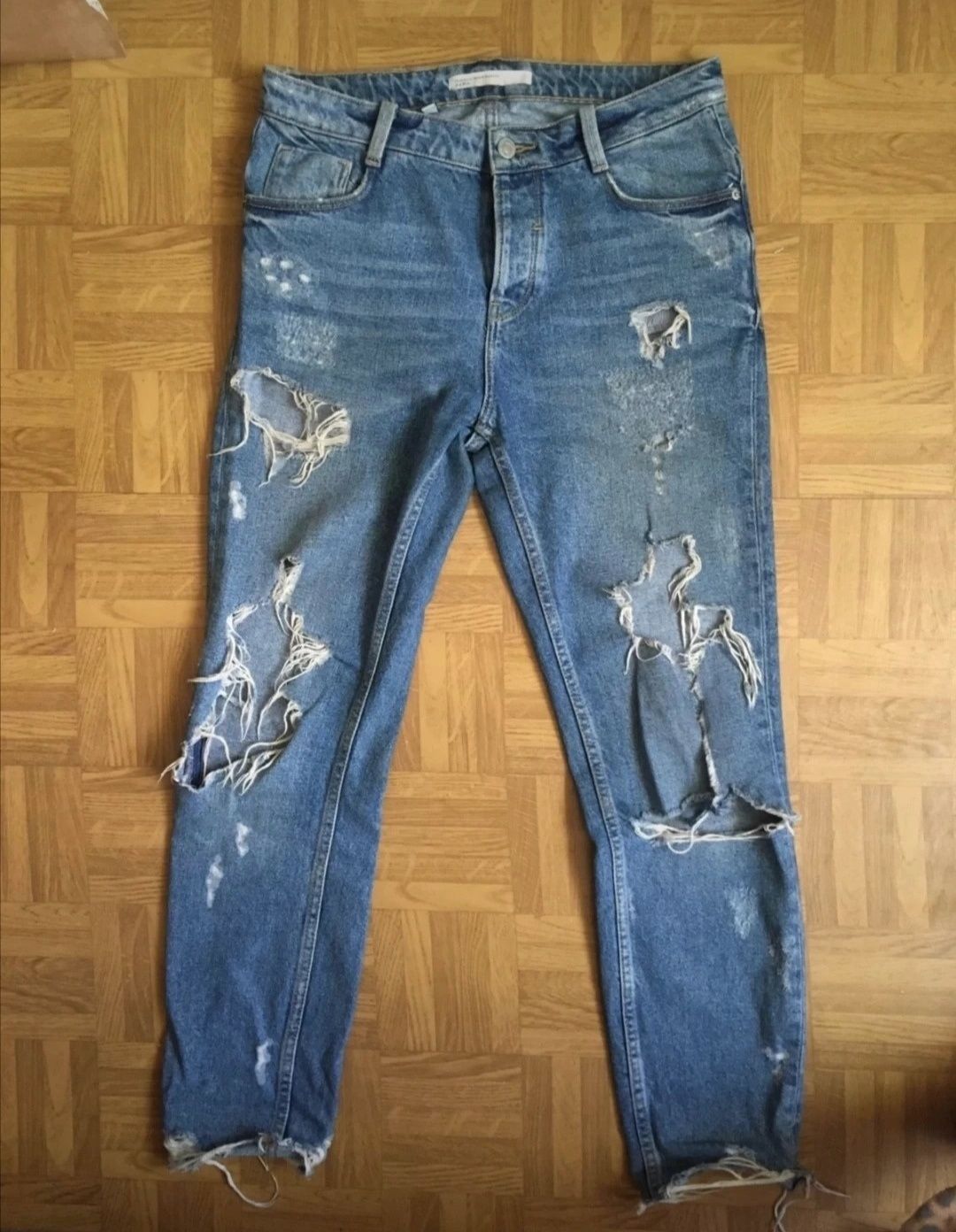 NOWE spodnie dżinsowe Ripped jeans boyfriend moimfit vintage ZARA xs/s