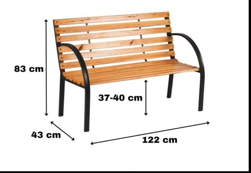 PROPOZYCJA! Ławka z oparciem ogrodowa, parkowa SZYBKA WYSYŁKA
