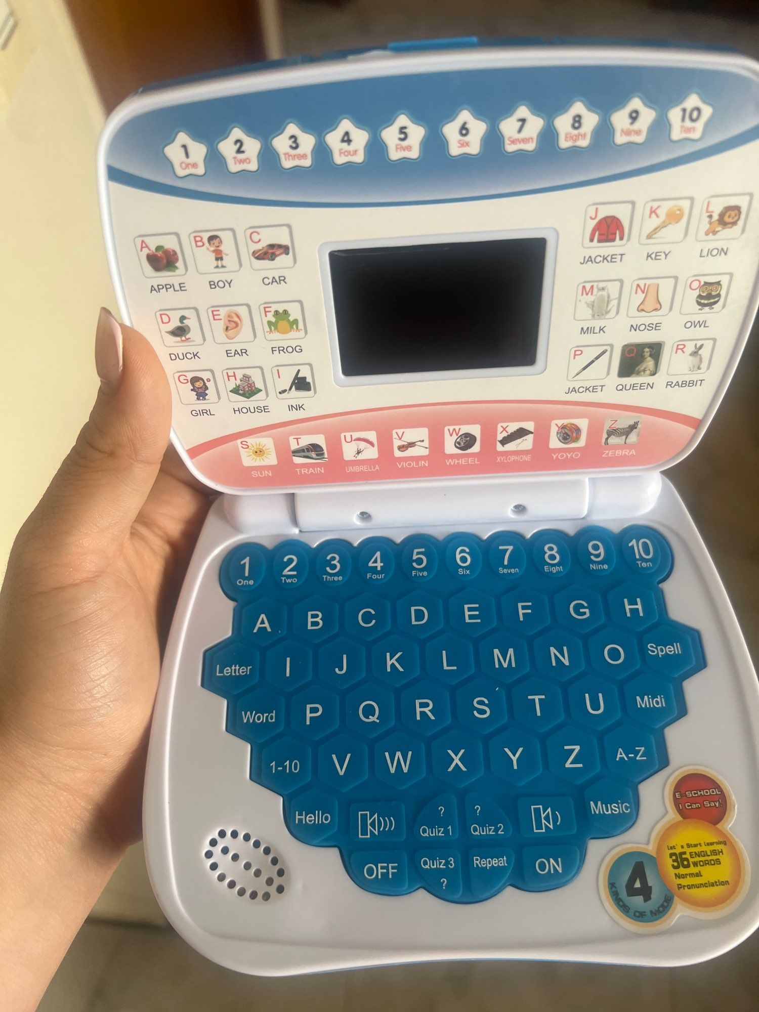 Mini computador didatico para crianças Azul